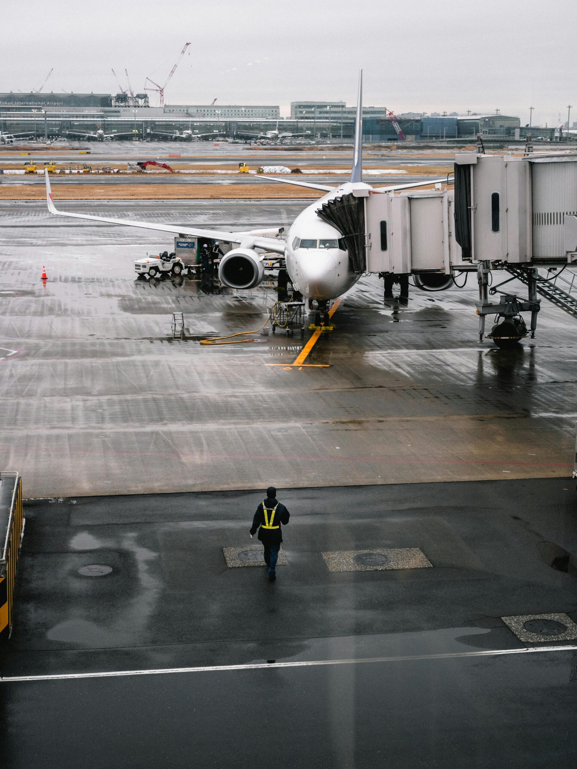 Airplane at the gate waiting to be boarded